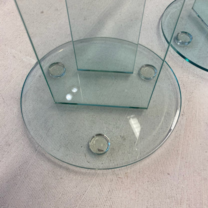 Round glass pedestal / sidetable