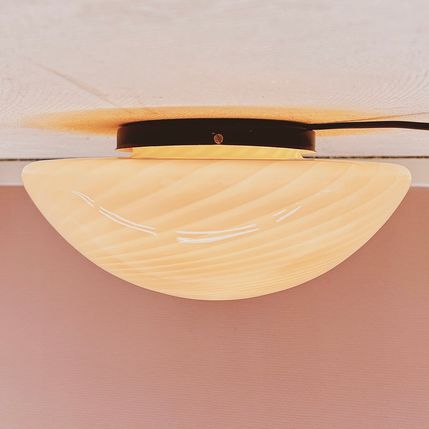 Swirly yellow Murano glass ceiling light