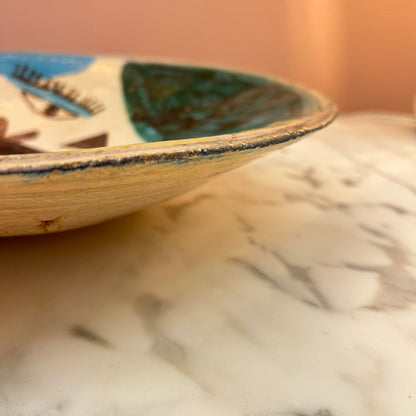 XL handmade (fruit)bowl with drawings