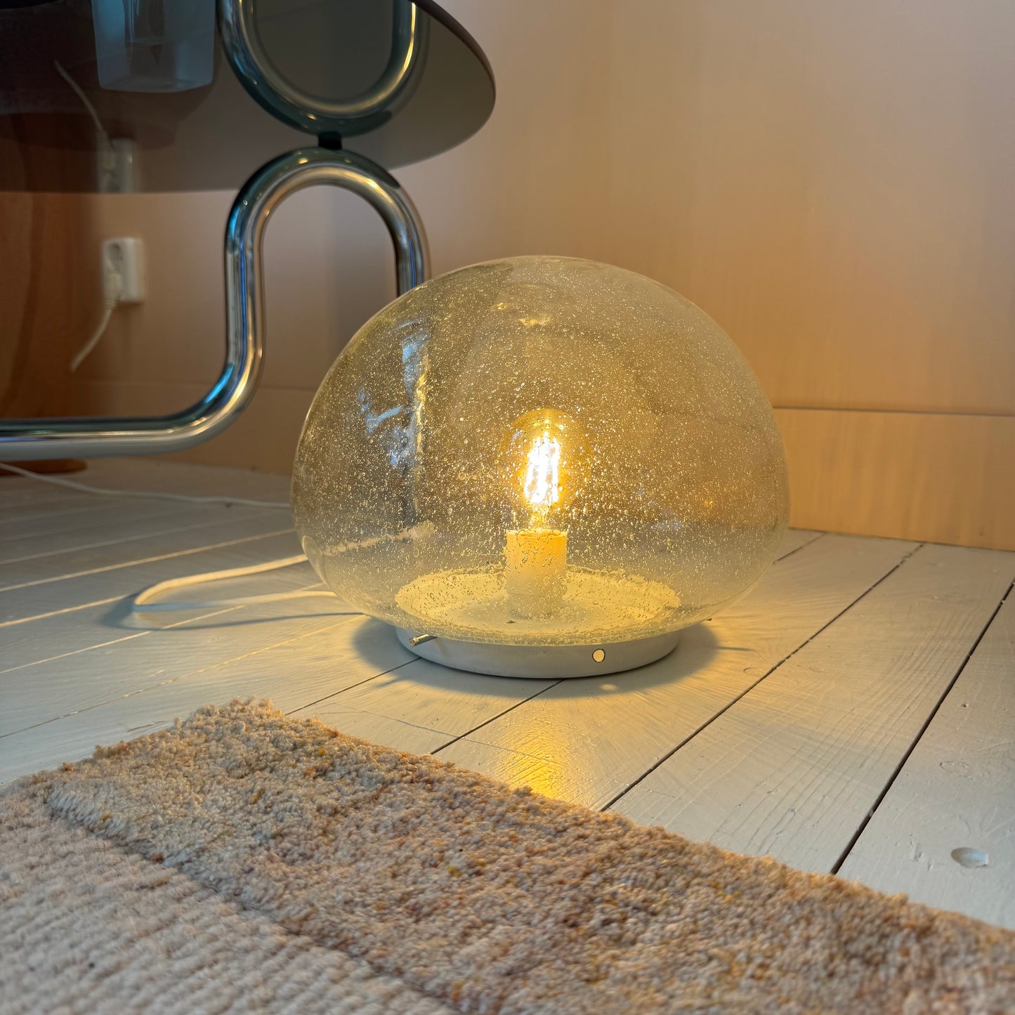 Vintage bubble glass ceiling light, 1970s