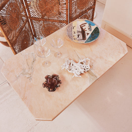 Pink marble coffetable / sidetable