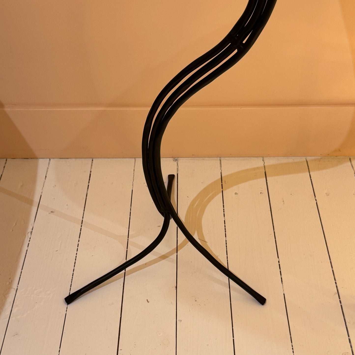 Italian black cast iron tripod candle holder