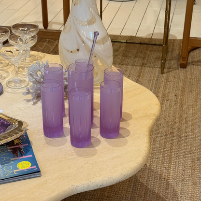 Vintage matte Alexandrite purple lemonade set, pitcher & 6 Glasses