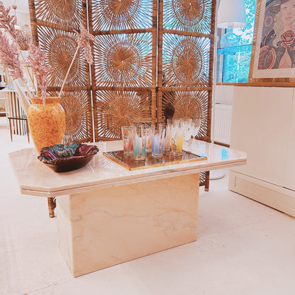 Pink marble coffetable / sidetable