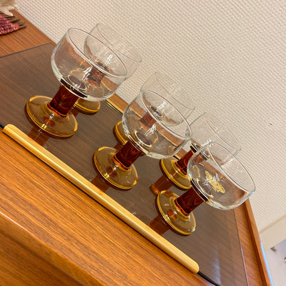 Amber colored minimalistic wineglasses