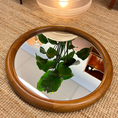 Round wooden mirror