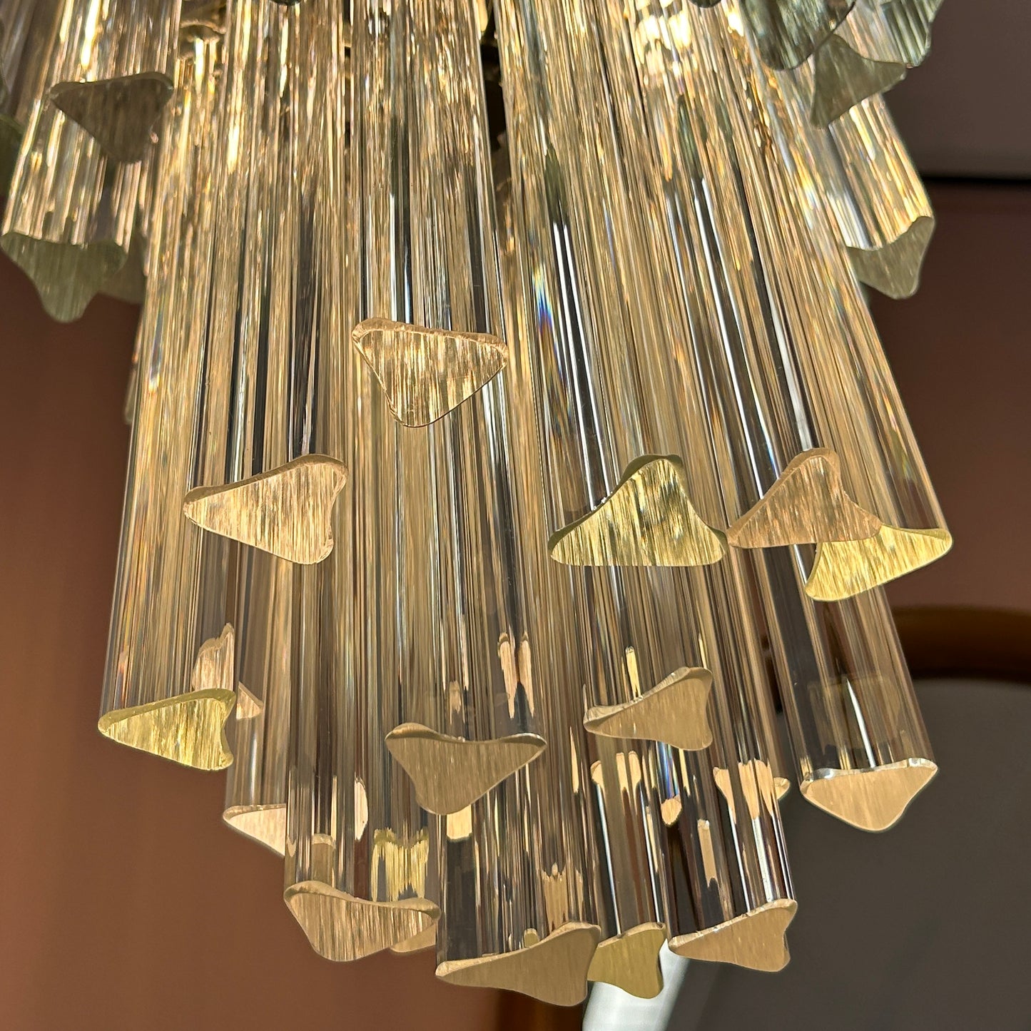 Kristallen hanglamp 1960 Venini Murano