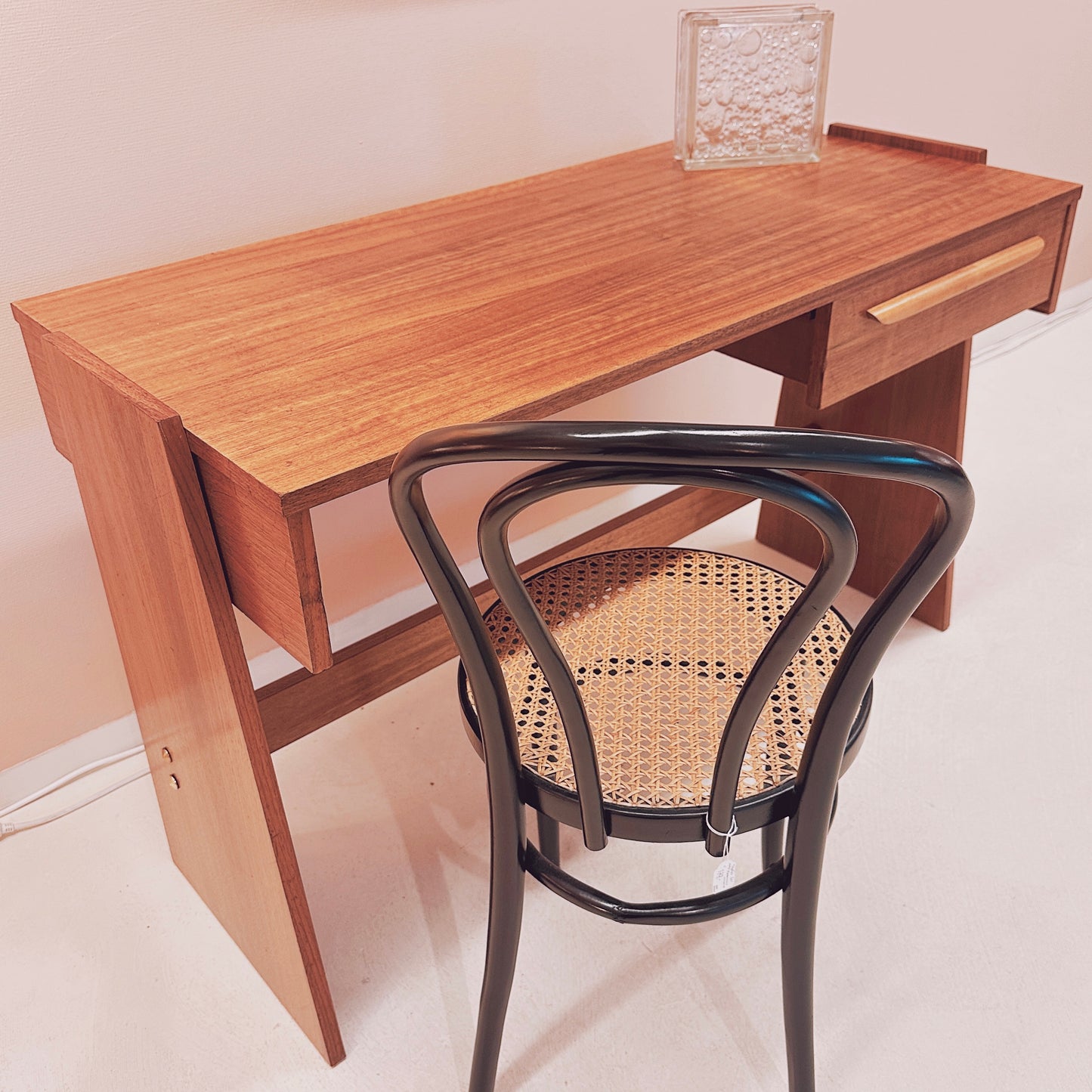 1960s teak desk – brutalist meets art deco