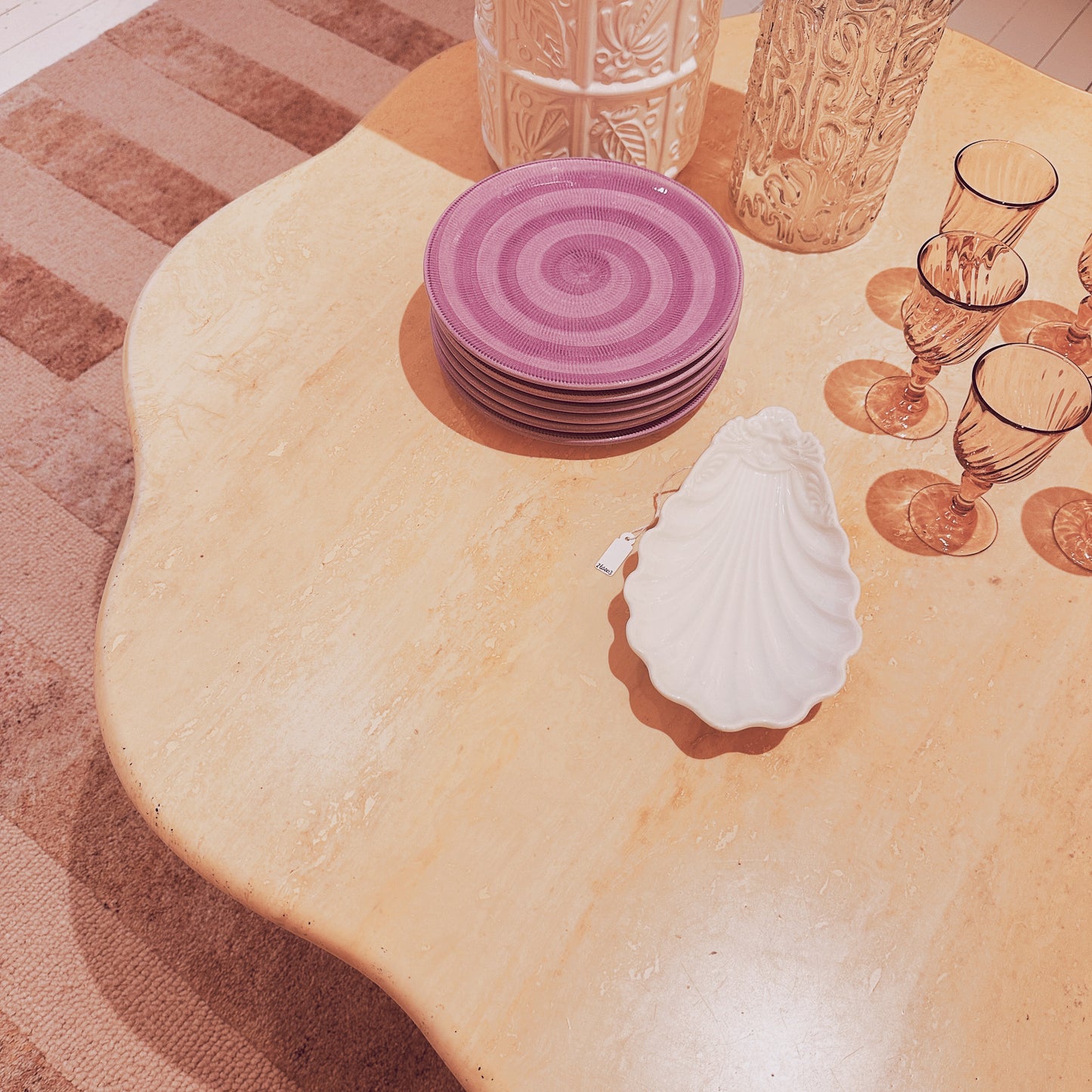 Travertine flower / cloud coffeetable