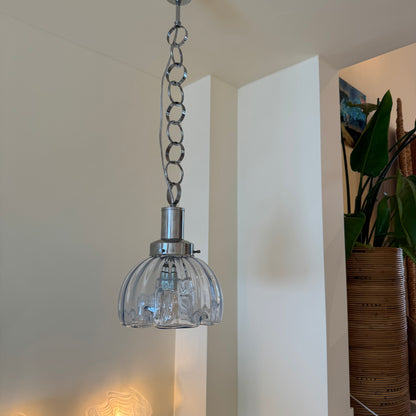 Murano glass blue flower pendant light 80’s