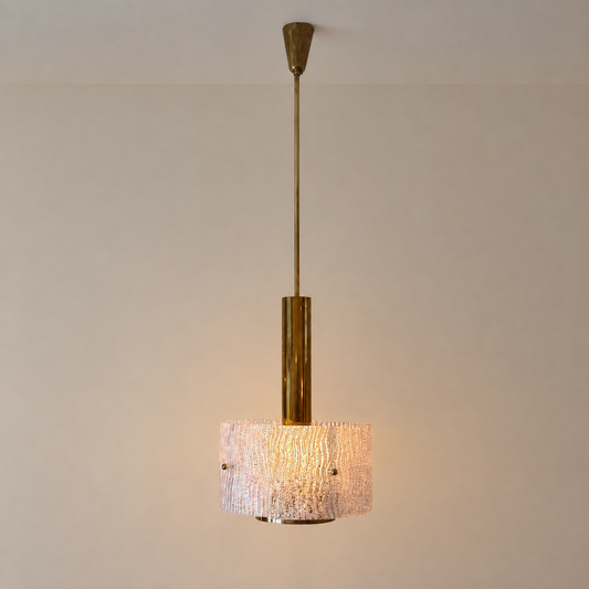 J.T. Kalmar brass & glass pendant light