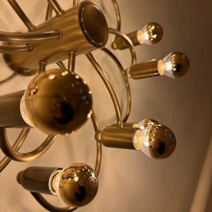 Scolari brass spiral ceiling/wall light, 1970
