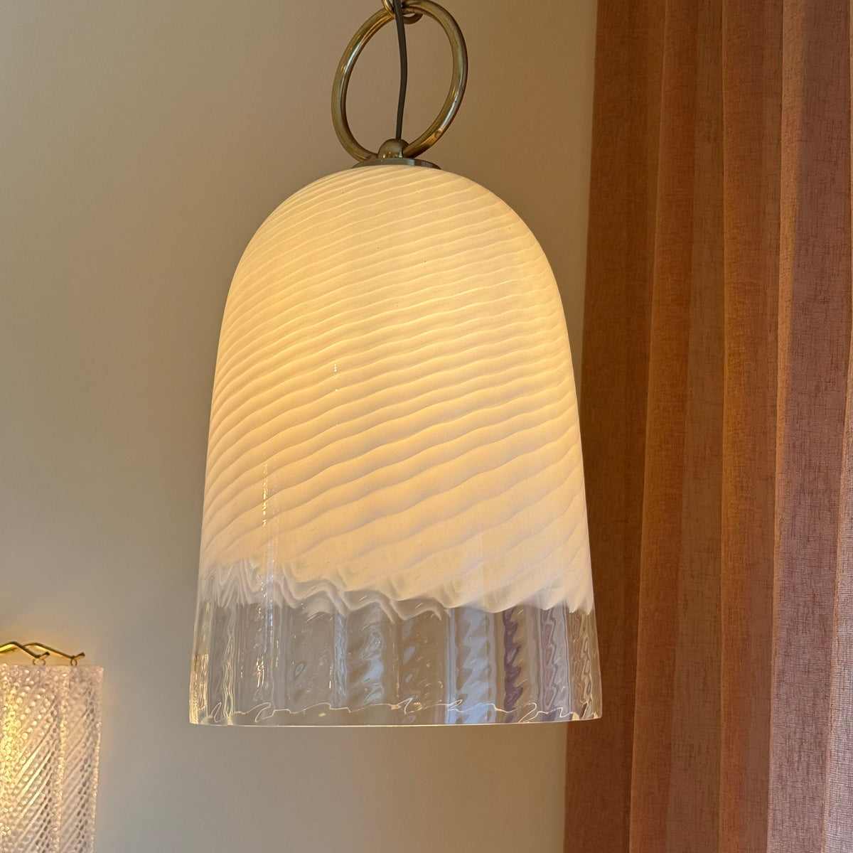 Italian Opalescent Murano Glass Pendant, 1960s
