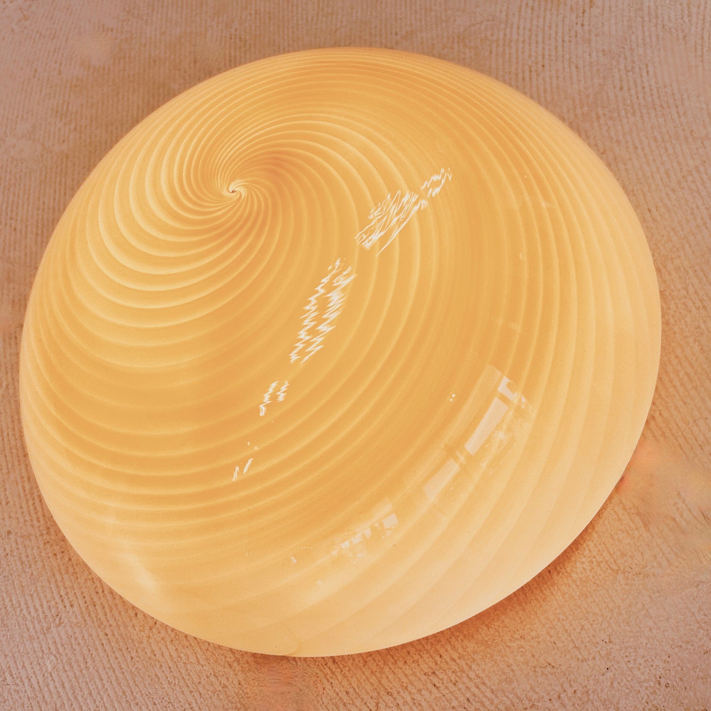 Swirly gele plafondlamp van Muranoglas