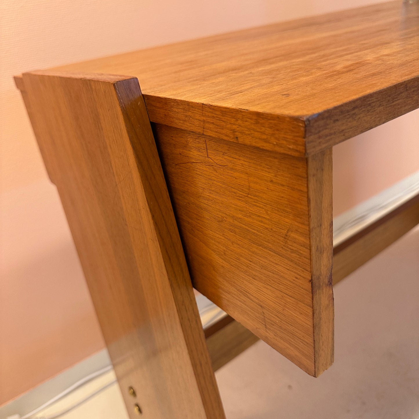 1960s teak desk – brutalist meets art deco