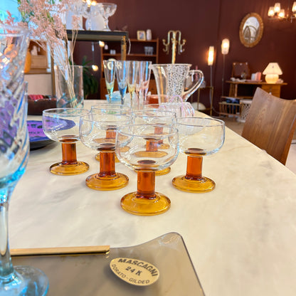 Amber colored minimalistic wineglasses