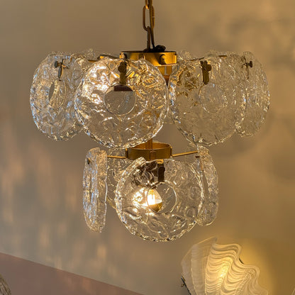 Italian donut-shaped ice glass chandelier