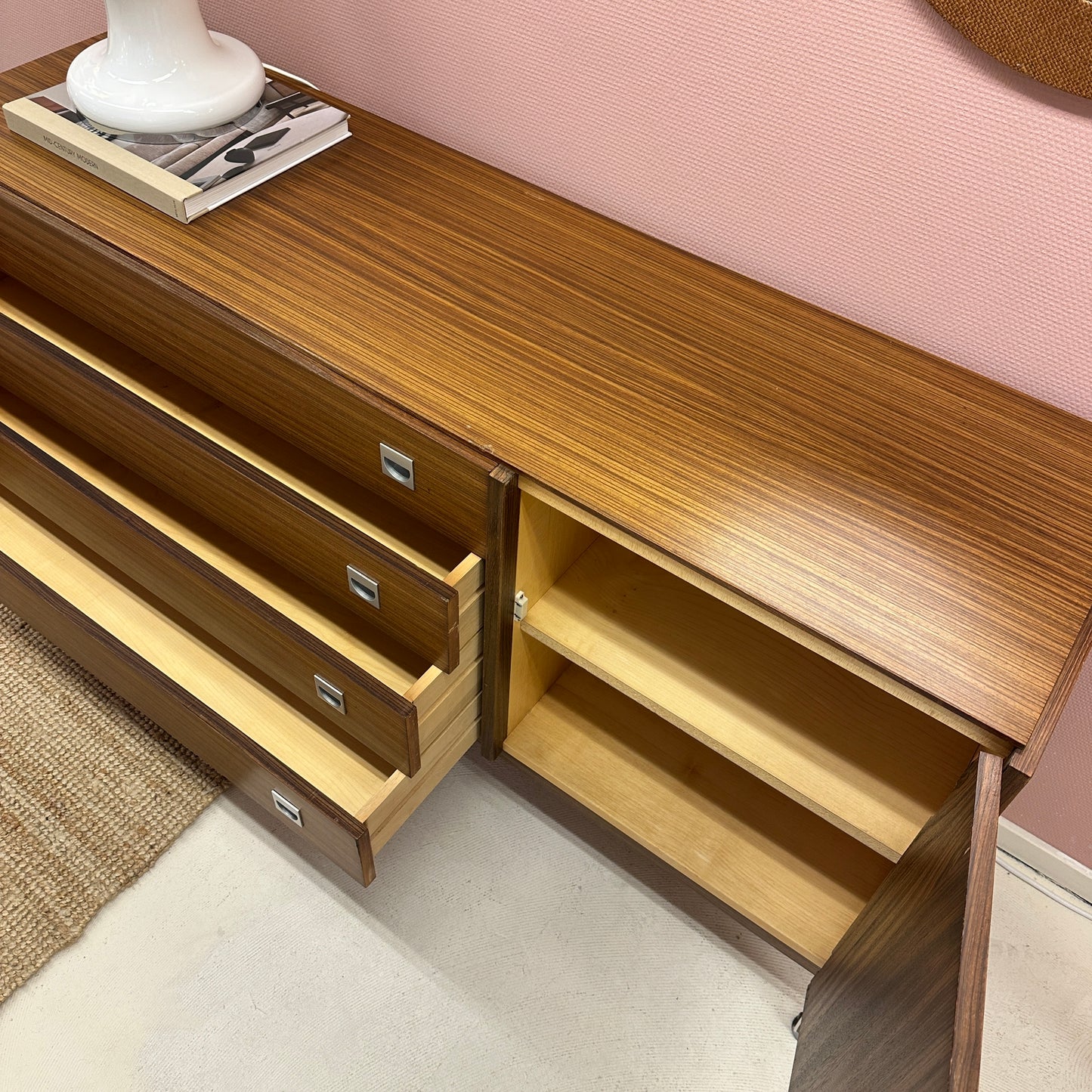 Mid Century sideboard with chrome details