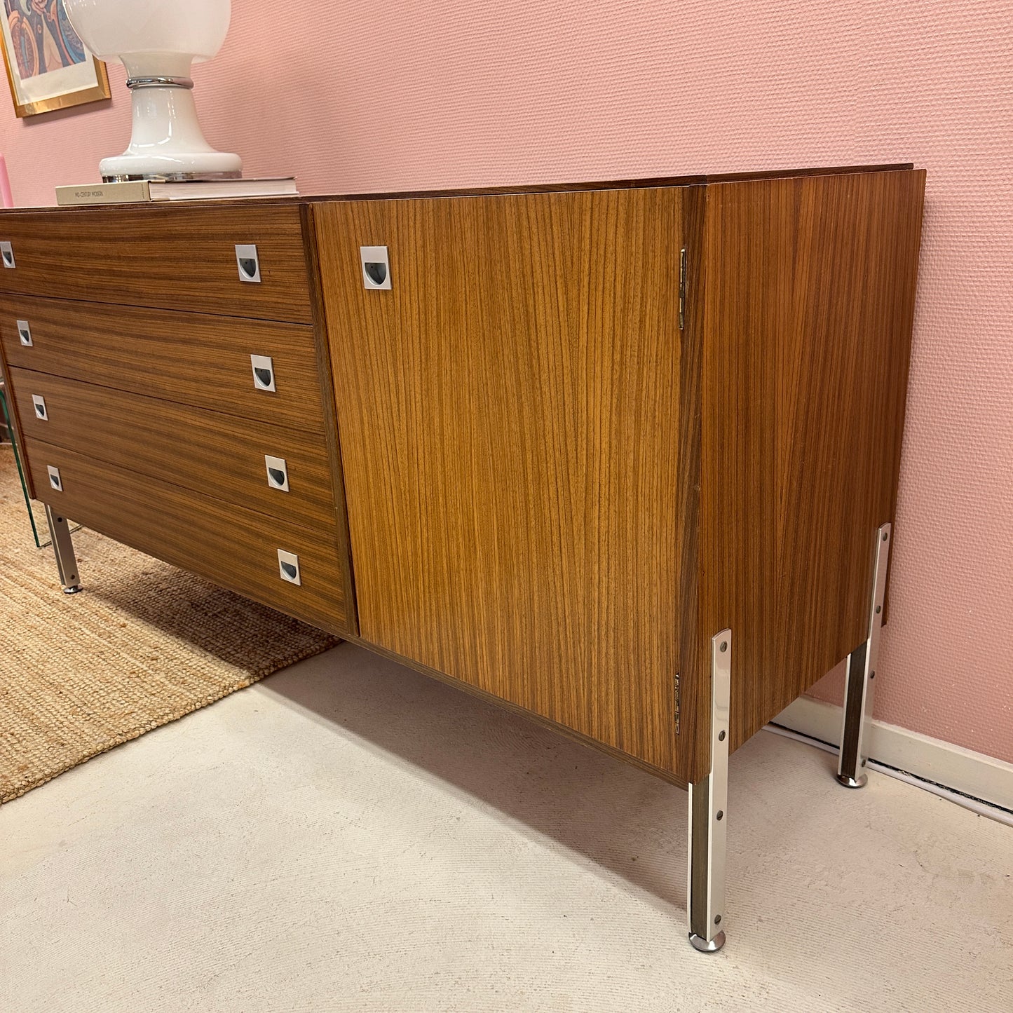 Mid Century sideboard with chrome details