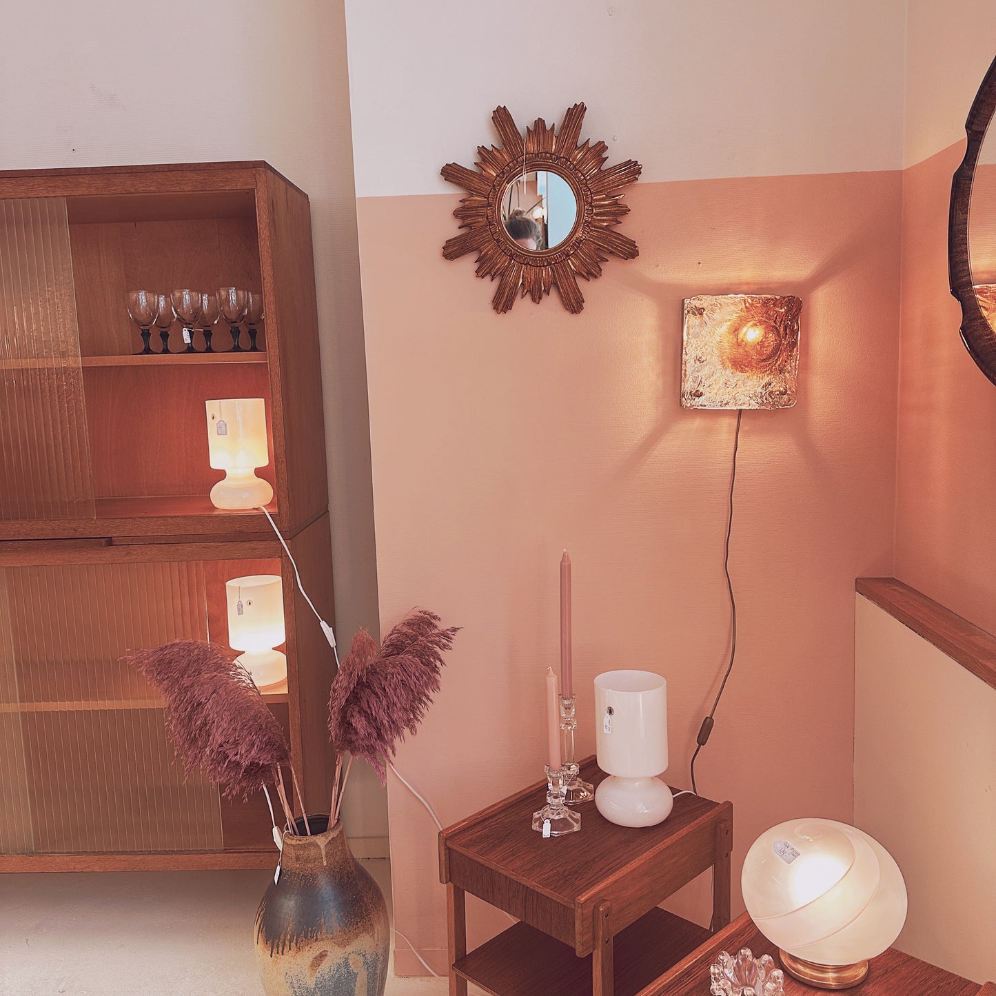 1970's La Murrina 'vulcano' glass square wall light