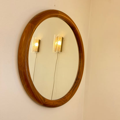 Round wooden mirror