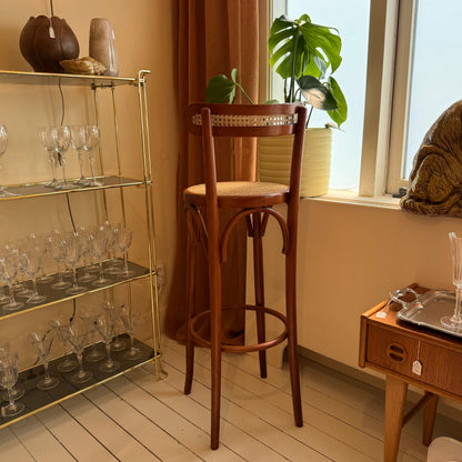 Italian wicker and cane barstools