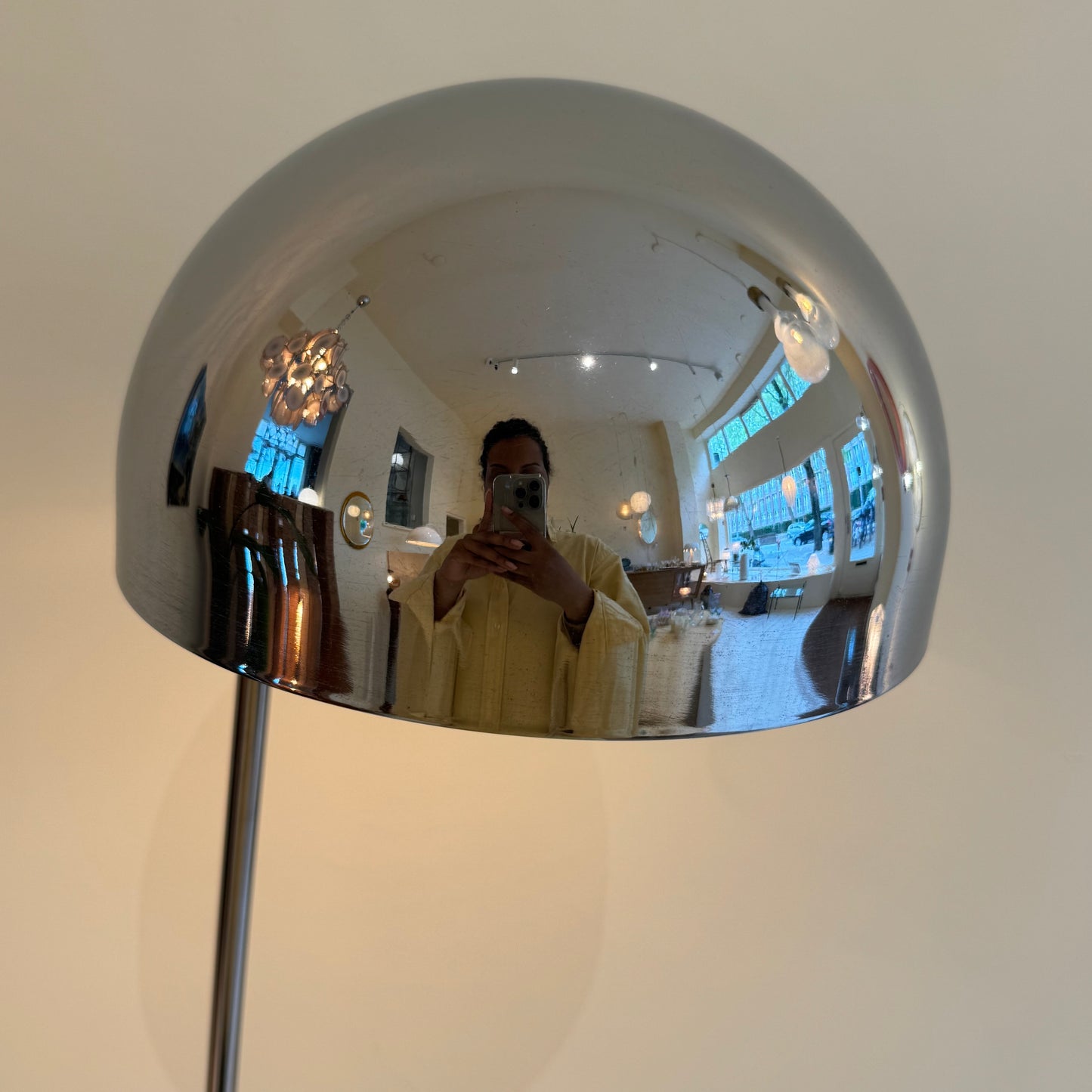 Mid-century inspired Philips chrome standing lamp