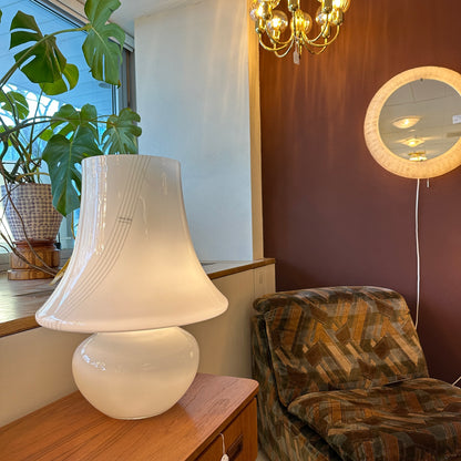 XL Italiaanse spiraalvormige paddestoeltafellamp van Muranoglas