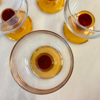 Amber colored minimalistic wineglasses