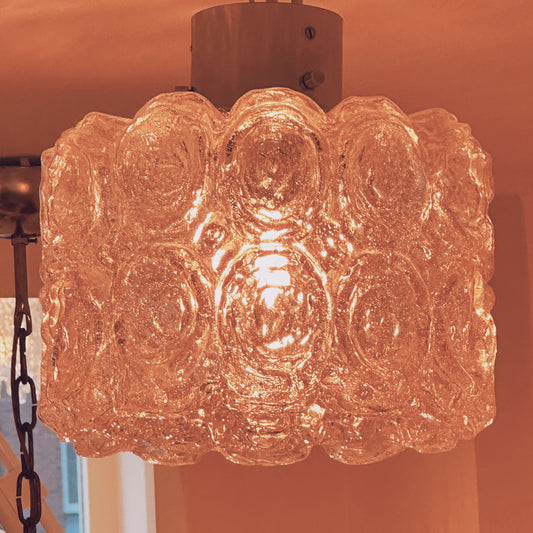 Heavy glass ceiling light from Glashutte Limburg