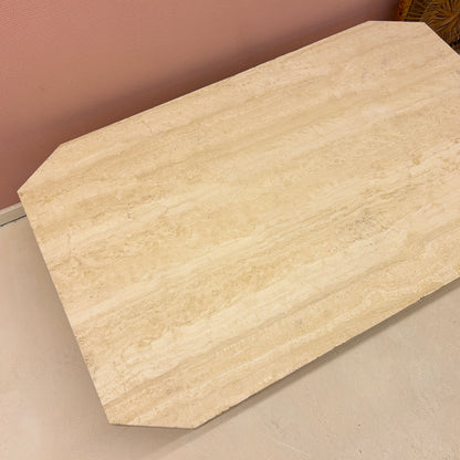 Rectangular travertine coffee table