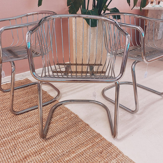 Gastone Rinaldi style chrome wire chair