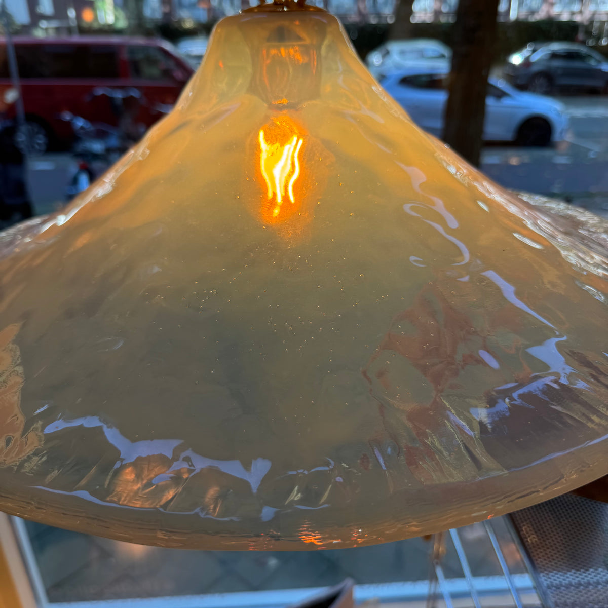 Italian opaline Murano glass pendant light