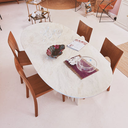 Italian oval marble dining table