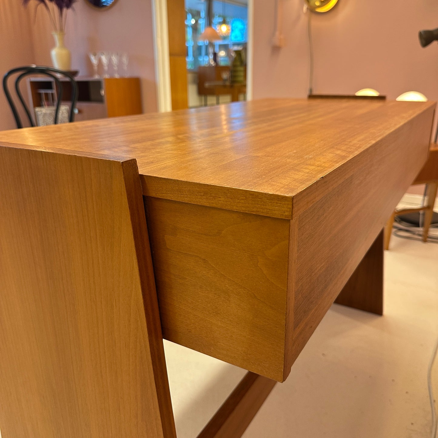 1960s teak desk – brutalist meets art deco