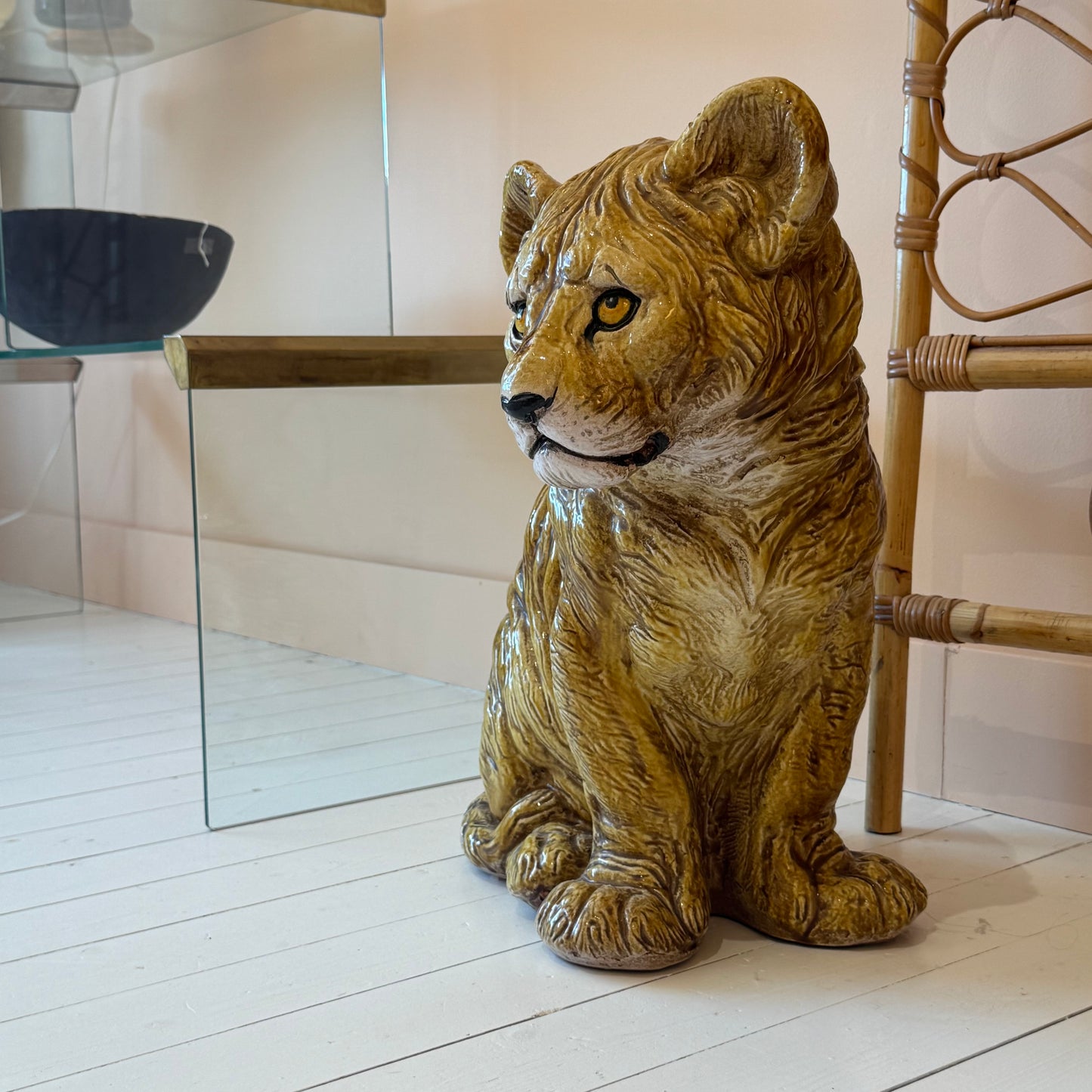 Terracotta Lions cub made in Italy