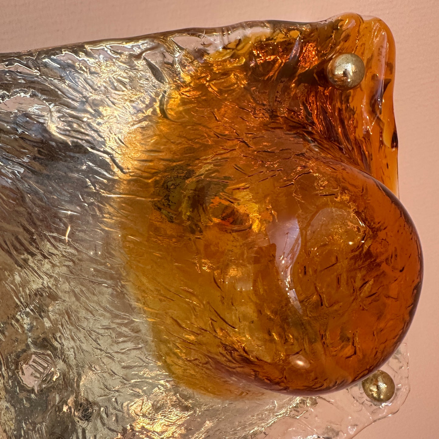 1970's La Murrina 'vulcano' glass square wall light