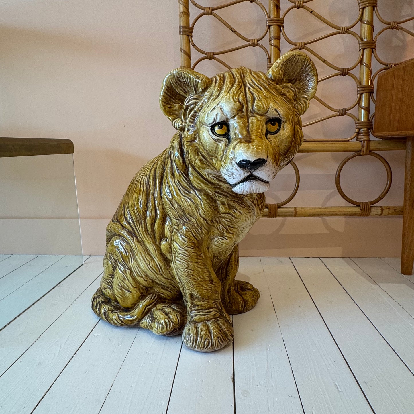 Terracotta Lions cub made in Italy