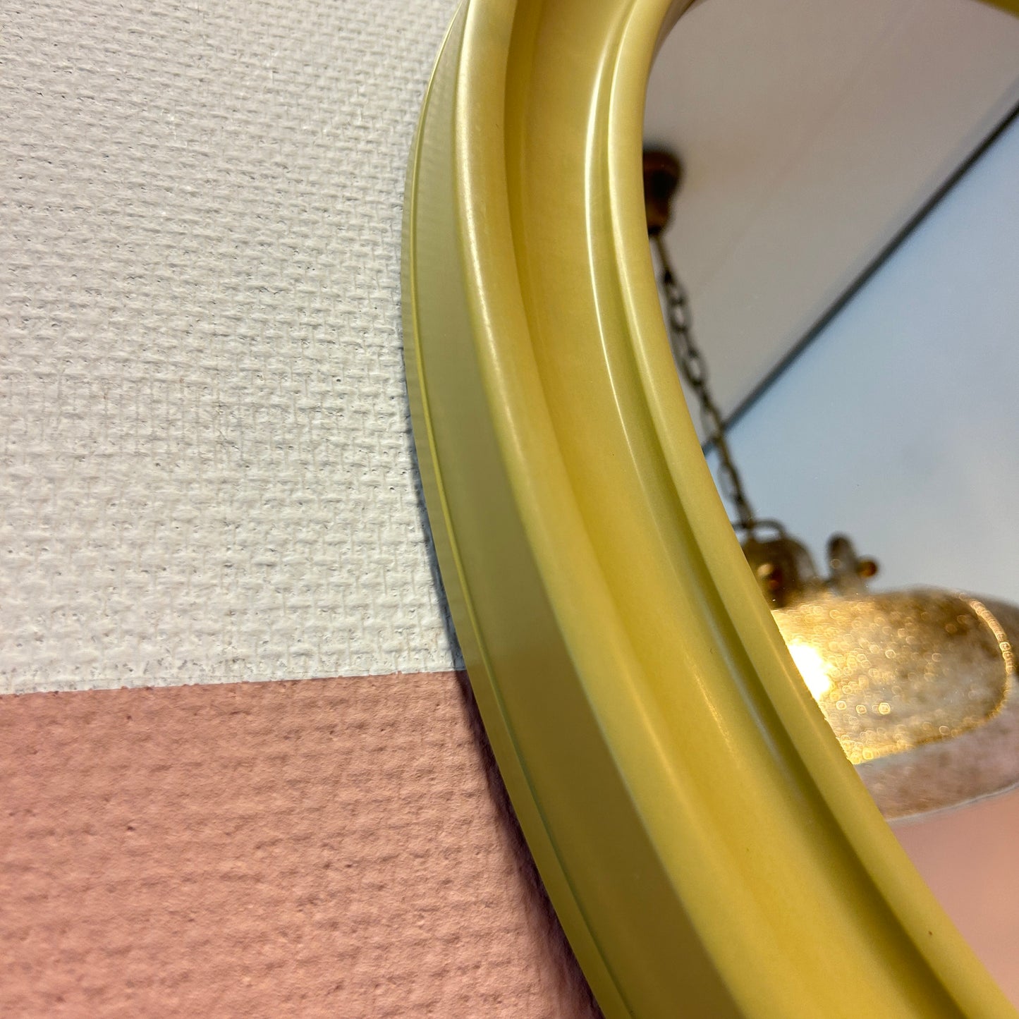 1970 Pistachio Oval Mirror by Carrara & Matta