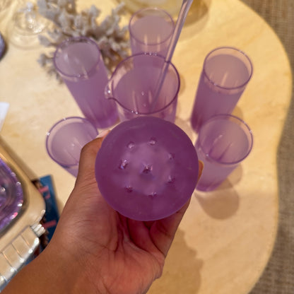 Vintage matte Alexandrite purple lemonade set, pitcher & 6 Glasses
