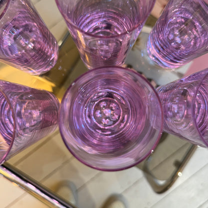 Set of 6 purple Alexandrite glasses (change into blue)
