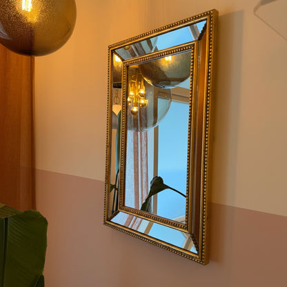 Vintage Wooden mirror with gold leaf Finish