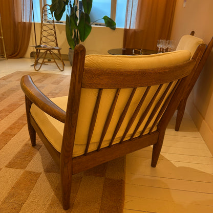 1970s oak modualr lounge sofa set 2 seater