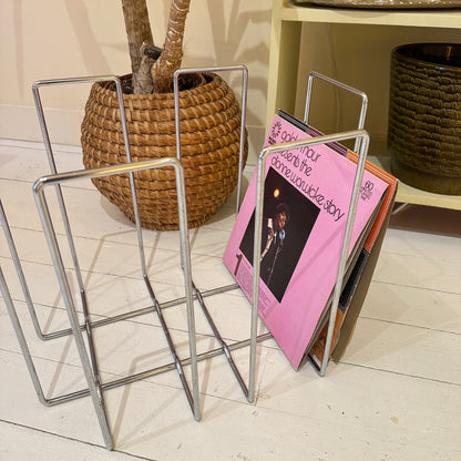 Chrome plated vinyl rack, 1980s