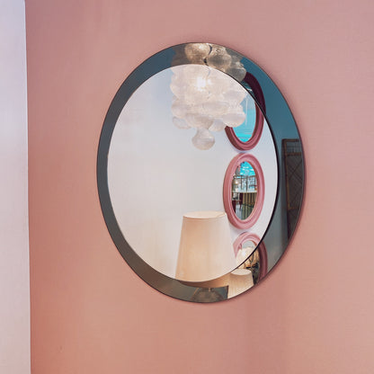Italian glass two-toned smoked mirror