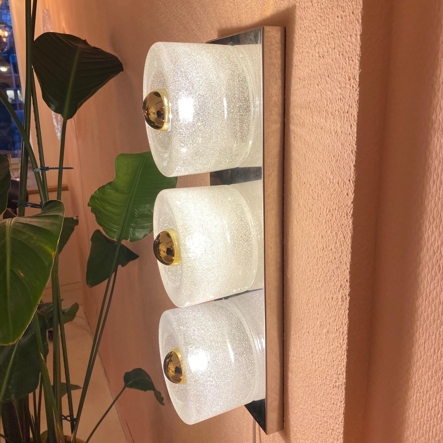 1970's Peill & Putzler glass wall light