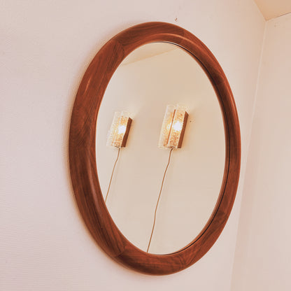 Round wooden mirror