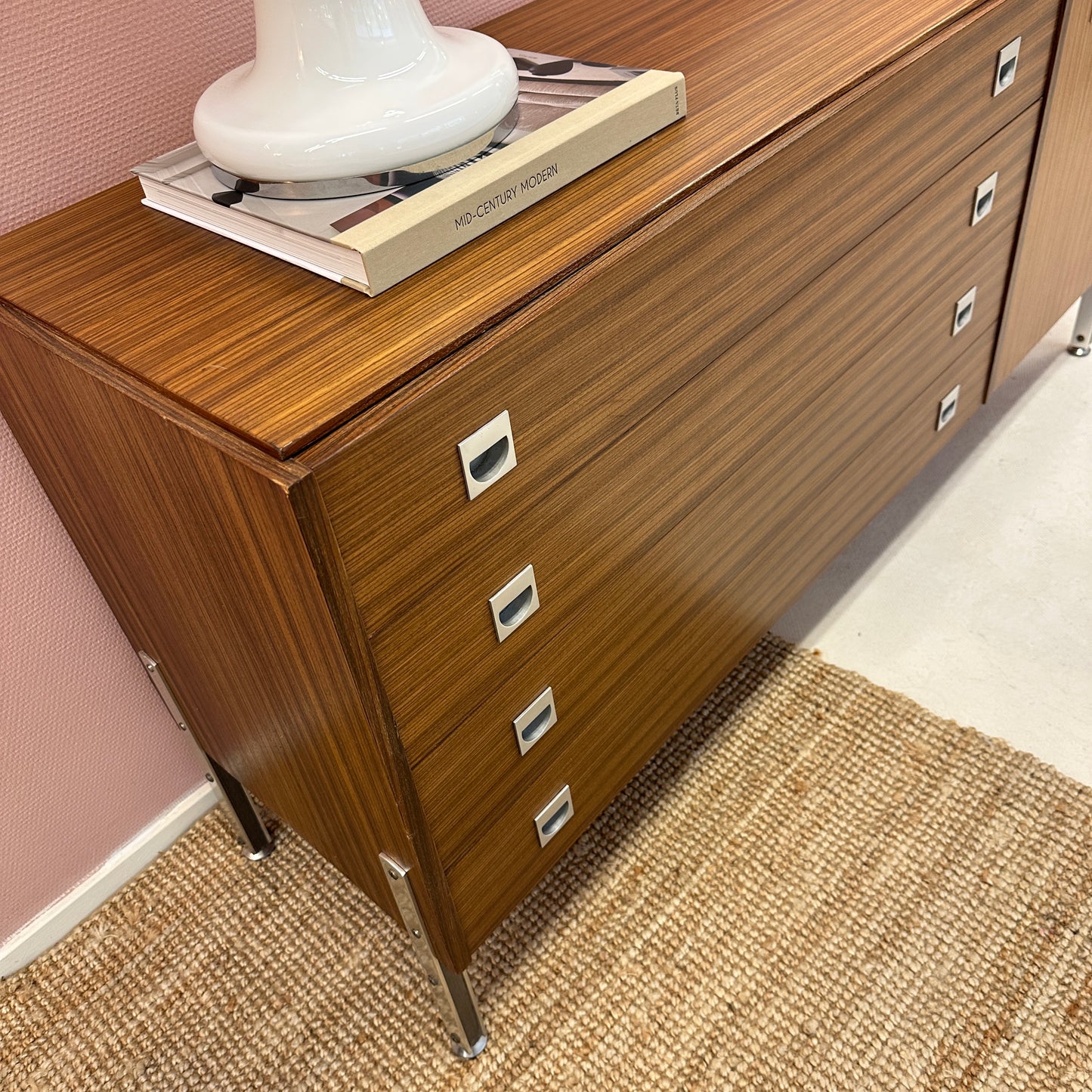 Mid Century sideboard with chrome details