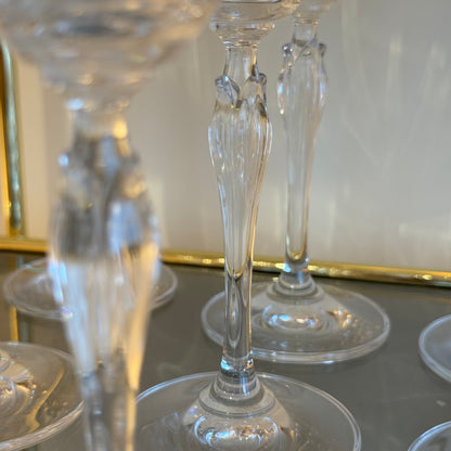 Optic crystal wineglasses with flower stem