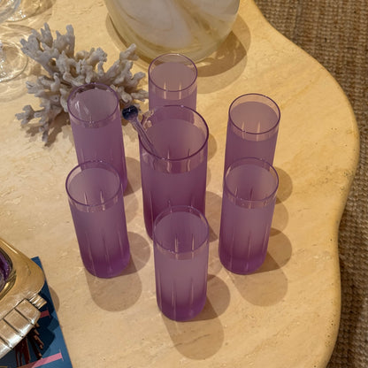 Vintage matte Alexandrite purple lemonade set, pitcher & 6 Glasses
